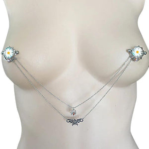 Crystal Nipple Shield Cover Heart Flower Nipple Rings Body Jewelry