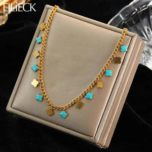 316L Stainless Steel Clover Necklace For Women High Body Jewelry