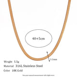 Waterproof Stainless Steel 18k Plated Silver 3mm Herringbone Chain Necklace