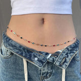 Butterfly Tassel Waist Chain Double Layered Crystal Body Chain