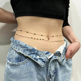 Butterfly Tassel Waist Chain Double Layered Crystal Body Chain