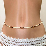 Brown Beads Belly Chain Elastic Body Waist Bohemia Beach Jewelry