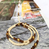 Brown Beads Belly Chain Elastic Body Waist Bohemia Beach Jewelry