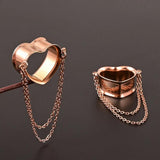 Doearko 2PCS Stainless Steel Ear Gauges Tunnels Plugs Chain Piercing Jewelry