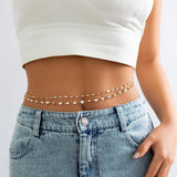 Boho Zircon Rhinestone Body Chain Waist Belt
