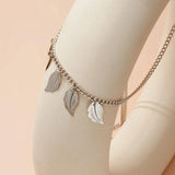 Bohemia Metal Multilayer Tassel Leaf Shoulder Chain Necklace