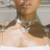 Stonefans Butterfly Rhinestone Bra Straps Bride Crystal Shoulder Chain Jewelry