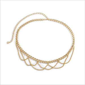 Women Punk Chain Alloy Belly Chain Sexy Butterfly Waist Chain Belt