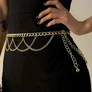 Women Punk Chain Alloy Belly Chain Sexy Butterfly Waist Chain Belt
