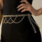 Women Punk Chain Alloy Belly Chain Sexy Butterfly Waist Chain Belt