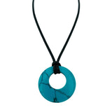 28mm Healing Stone Necklace Natural Chakra Gemstone Lucky Coin Donuts
