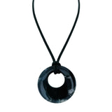 28mm Healing Stone Necklace Natural Chakra Gemstone Lucky Coin Donuts