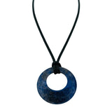 28mm Healing Stone Necklace Natural Chakra Gemstone Lucky Coin Donuts