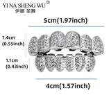 Carved Teeth Grillz Set Unisex Hip Hop Jewelry