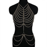 Sexy Gold Chain Halter Bra & Waist Set Bling Body Chain Jewelry