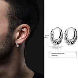Nordic Viking Knot Hoop Earrings, Stainless Steel Huggies