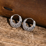Nordic Viking Knot Hoop Earrings, Stainless Steel Huggies