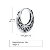 Nordic Viking Knot Hoop Earrings, Stainless Steel Huggies