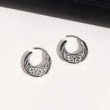 Nordic Viking Knot Hoop Earrings, Stainless Steel Huggies