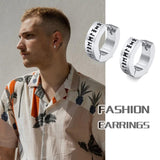 Nordic Viking Knot Hoop Earrings, Stainless Steel Huggies
