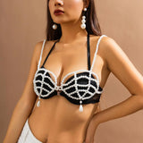 Beaded Body Jewelry Sexy Women Bikinis Top Chain Nightclub Party