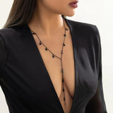 Star Tassel Long Necklace Sexy Chest Chain Choker Women Jewelry