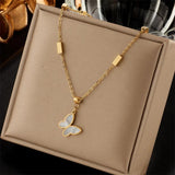 316L Stainless Steel Butterfly Women Necklace Clavicle Chain Gift