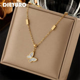 316L Stainless Steel Butterfly Women Necklace Clavicle Chain Gift