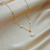 316L Stainless Steel Butterfly Women Necklace Clavicle Chain Gift