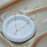 316L Stainless Steel Butterfly Women Necklace Clavicle Chain Gift