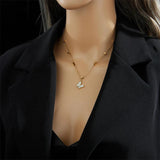 316L Stainless Steel Butterfly Women Necklace Clavicle Chain Gift