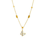 316L Stainless Steel Butterfly Women Necklace Clavicle Chain Gift