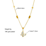 316L Stainless Steel Butterfly Women Necklace Clavicle Chain Gift