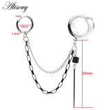 Square Stripe Chain Stainless Steel Ear Tunnel Plugs
