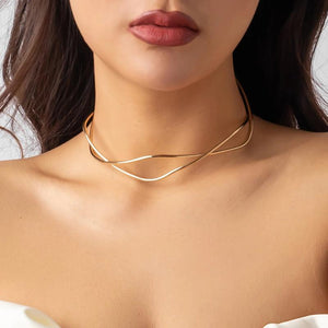 Goth Punk Metal Cross Choker Necklace