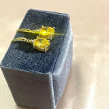 Cellacity Silver Earrings Oval Citrine Gemstones Drop Wedding Party