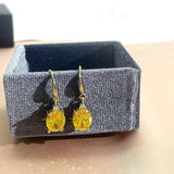 Cellacity Silver Earrings Oval Citrine Gemstones Drop Wedding Party