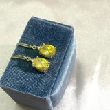 Cellacity Silver Earrings Oval Citrine Gemstones Drop Wedding Party