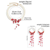 Multilayer Blood Pattern Pearl Pendant Choker Necklace