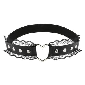 Women Sexy Punk Garter Belt Leg Ring Thigh Harness Heart PU Leather Suspenders