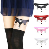 Women Sexy Punk Garter Belt Leg Ring Thigh Harness Heart PU Leather Suspenders