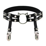 Women Sexy Punk Garter Belt Leg Ring Thigh Harness Heart PU Leather Suspenders