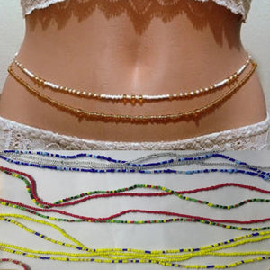 Double Strand Waist Beads, Body Jewelry, African Waists Bead