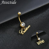 Custom Name Sexy Navel Piercing Bar