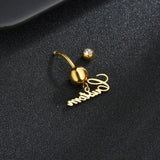 Custom Name Sexy Navel Piercing Bar