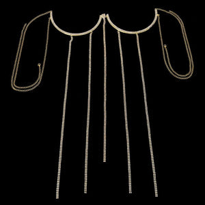 Stonefans Tassel Chest Bra Chain for Women Rhinestone Body Chain Top