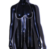 Stonefans Tassel Chest Bra Chain for Women Rhinestone Body Chain Top