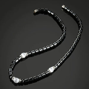 Natural Stone Hematite Beaded Necklace for Women Weight Loss Health Choker