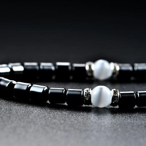 Natural Stone Hematite Beaded Necklace for Women Weight Loss Health Choker