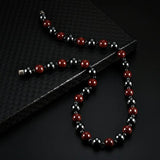 Natural Stone Hematite Beaded Necklace for Women Weight Loss Health Choker